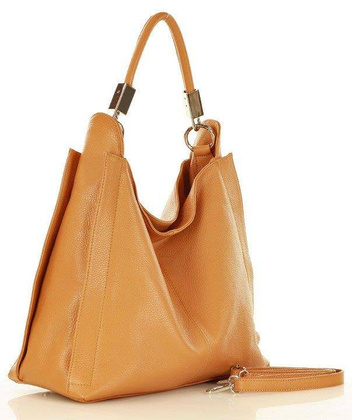 MARCO MAZZINI  Miejska torebka skórzana vera pelle classico camel - min. zamówienie 20 / 50 / 100 szt.