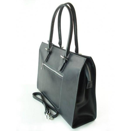 Teczka  Vera Pelle włoska pojemna A4  szara AVP17G