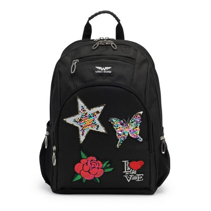 Plecak dziecięcy WINGS LOGO BP20-03 Czarny