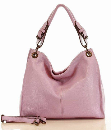 MARCO MAZZINI Torba skórzana hobo leather bag lila róż - min. zamówienie 20 / 50 / 100 szt.
