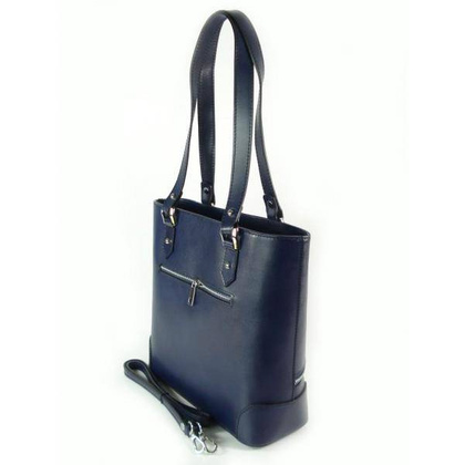 Porządna,praktyczna włoska torebka na ramię a4 granatowa  V335BS