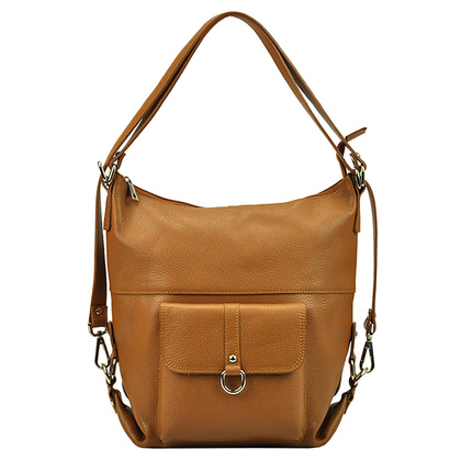 Skórzana torebka shopperka, worek, mieści a4 