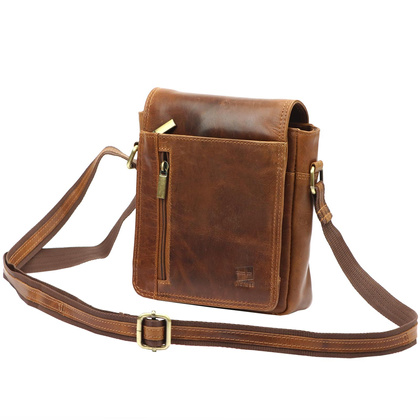 Klasyczna saszetka- torebka męska na ramię, skóra naturalna