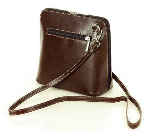 Listonoszka damska skórzana ciemny brąz caffe FOGGIA - min. zamówienie 20 / 50 / 100 szt.