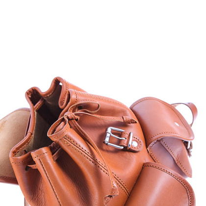 Mały plecak skórzany KEMER VOOC Vintage P2 Beżowy