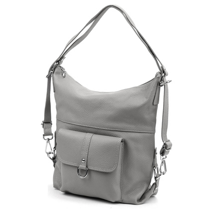 Skórzana torebka shopperka, worek, mieści a4 