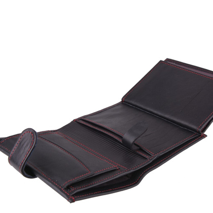 Portfel męski skórzany KEMER P4J LK Czarny / Czerwony - min. zamówienie 20 / 50 / 100 szt.