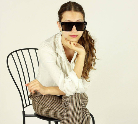 Kwadratowe okulary przeciwsłoneczne MAZZINI SQUARE FASHION czarny - min. zamówienie 20 / 50 / 100 szt.