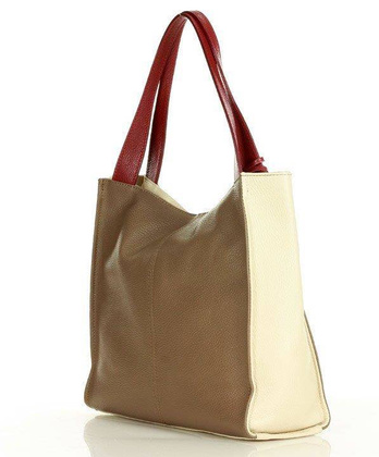 Modny skórzany shopper MAZZINI - Portofino Max multi beż khaki - min. zamówienie 20 / 50 / 100 szt.