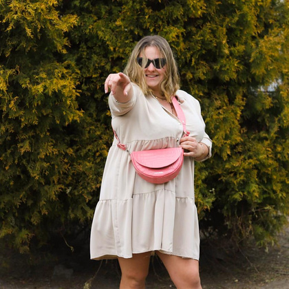 T-12 Torebka franczeska S - croc. róż