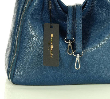 MARCO MAZZINI Skórzana torebka włoska na ramię morski zielony - min. zamówienie 20 / 50 / 100 szt.