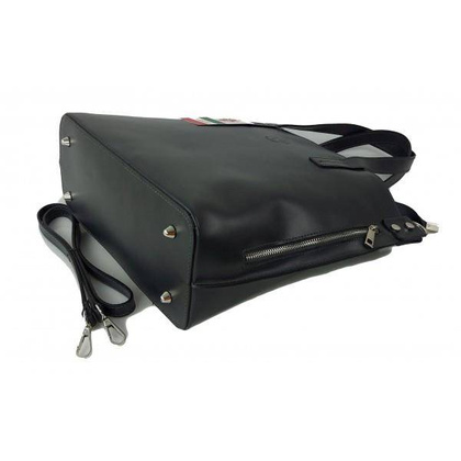 Włoska torebka skórzana na ramię ,shopper mieści A4 ,Vera Pelle ,Szara  SB586G