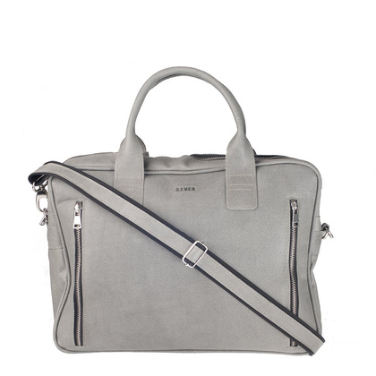 Teczka skórzana na laptop KEMER T2 Jasno szara - min. zamówienie 20 / 50 / 100 szt.