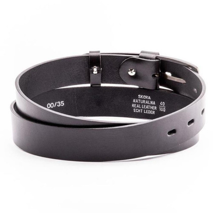 Pasek męski skórzany KEMER SOLIER SB11 Czarny - min. zamówienie 20 / 50 / 100 szt.