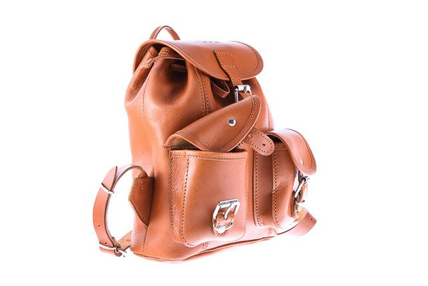 Mały plecak skórzany KEMER VOOC Vintage P2 Beżowy