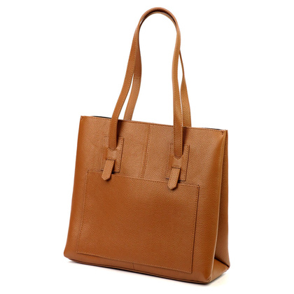 Klasyczna torebka damska, shopperka, skóra naturalna 24-056 