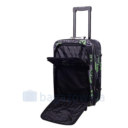 Mała kabinowa walizka PELLUCCI RGL 773 S Czarno Zielona