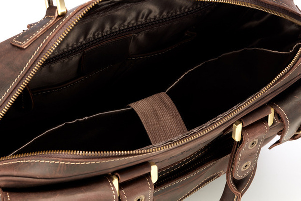 Torba skórzana na laptop 15,6" KEMER VOOC XC1 Czekoladowy brąz