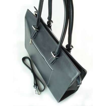 Teczka  Vera Pelle włoska pojemna A4  szara AVP17G