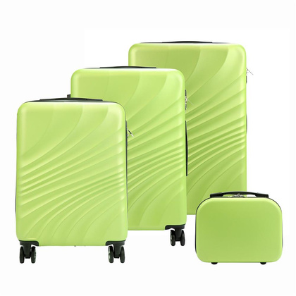 Zestaw z trzech walizek oraz kuferka  W3002 S14/20/24/28 wiśniowy KEMER