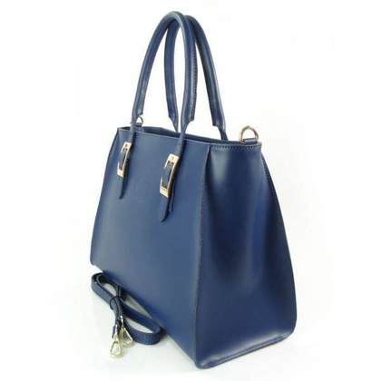 TOREBKA SKÓRZANA  NA RAMIĘ   VERA PELLE  A4  BLU JEANS   VP42BJ