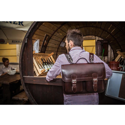 Teczka z funkcją plecaka KEMER VOOC Vintage P24 Beżowa