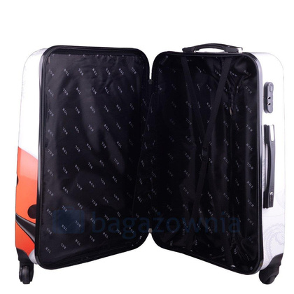 Średnia walizka KEMER RGL PRINT M Biedronka Biało Czerwona