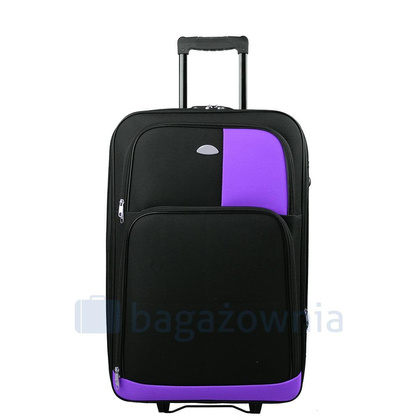 Duża walizka PELLUCCI RGL 652 L Czarna / Fioletowa