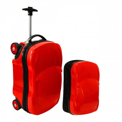 Zestaw walizka i plecak KEMER RGL AUTO Czerwone