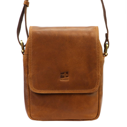 Klasyczna skórzana saszetka męska, na ramię, torebka męska