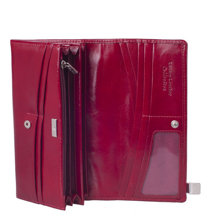 Portfel damski skórzany KEMER Swarovski Elements DV150 Czerwony - min. zamówienie 20 / 50 / 100 szt.