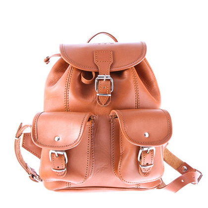 Mały plecak skórzany KEMER VOOC Vintage P2 Koniak