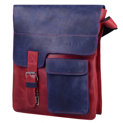 Torba skórzana na ramię KEMER CH 1104 Granat / Czerwony - min. zamówienie 20 / 50 / 100 szt.