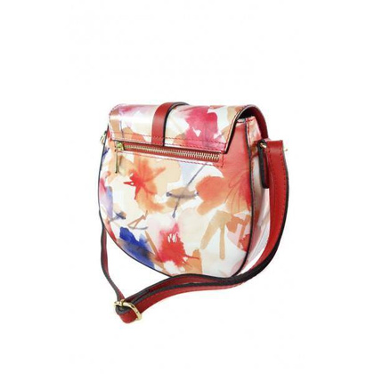 Listonoszka,przewieszka ,skórzany chlebak w kwiaty złote okucia   VP116K3