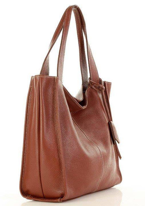 Modny skórzany shopper MAZZINI - Portofino Max brąz - min. zamówienie 20 / 50 / 100 szt.