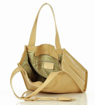 Modny skórzany shopper MAZZINI - Portofino Max karmelowy beż - min. zamówienie 20 / 50 / 100 szt.