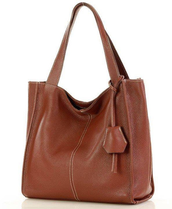 Modny skórzany shopper MAZZINI - Portofino Max brąz - min. zamówienie 20 / 50 / 100 szt.