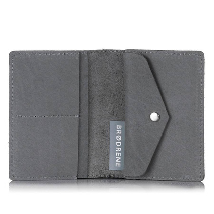 Skórzany portfel slim wallet BRØDRENE SW08 szary - min. zamówienie 20 / 50 / 100 szt.