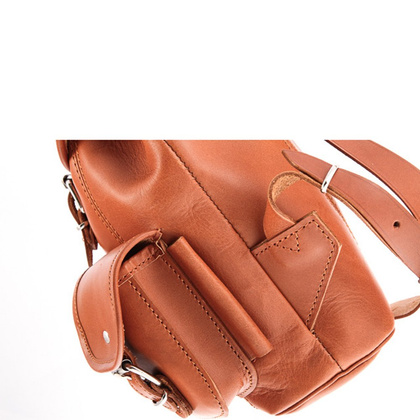 Mały plecak skórzany KEMER VOOC Vintage P2 Beżowy