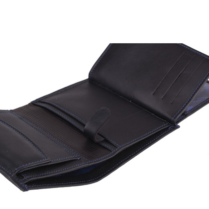 Portfel męski skórzany KEMER P4 LK Czarny / Granatowy - min. zamówienie 20 / 50 / 100 szt.