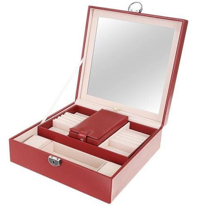 Kuferek na biżuterię - bordowy  KEMER  Beautylushh