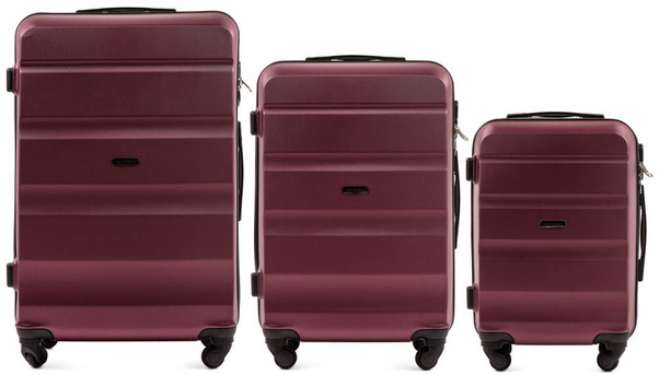 Zestaw 3 walizek WINGS AT01 AT01-3 KPL Bordowy