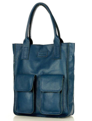 Torebka shopper z kieszeniami MAZZINI - Ravenna morski zielony - min. zamówienie 20 / 50 / 100 szt.