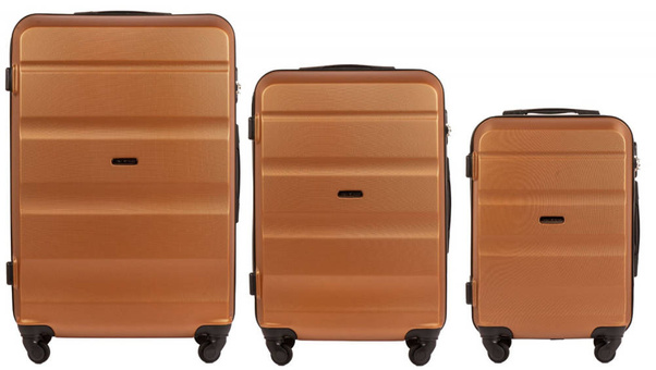 Zestaw 3 walizek WINGS AT01 AT01-3 KPL Brązowy