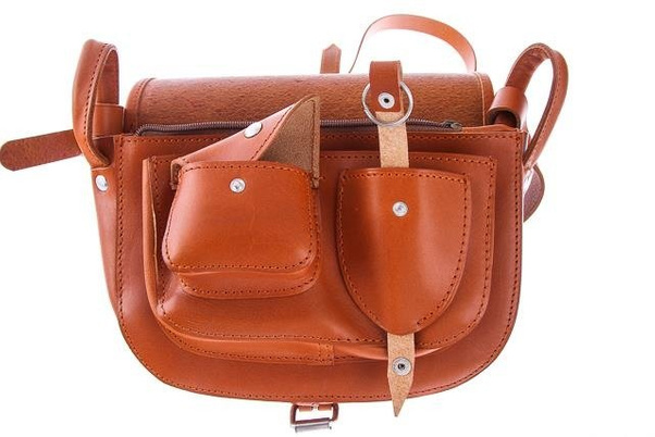 Torebka listonoszka skóra KEMER VOOC Vintage P26 Koniak