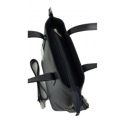 Włoska torebka skórzana na ramię ,shopper mieści A4 ,Vera Pelle ,Szara  SB586G