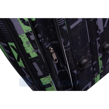 Duża walizka PELLUCCI RGL 773 L Czarno Zielona