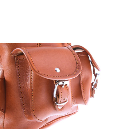 Mały plecak skórzany KEMER VOOC Vintage P2 Koniak