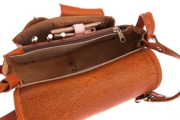 Torebka listonoszka skóra KEMER VOOC Vintage P26 Koniak