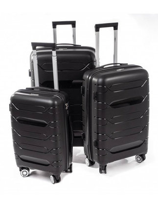 Zestaw 3 walizek KEMER RGL PP2 Czarny